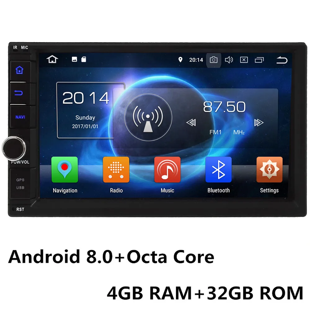 Android 8.0 x 32GB " Восьмиядерный 4G wifi Android 8,1 4 Гб ОЗУ 64 Гб ПЗУ 2Din универсальный автомобильный dvd-плеер радио gps ГЛОНАСС навигация для hyundai Nissan - Цвет: Android 8.0 x 32GB