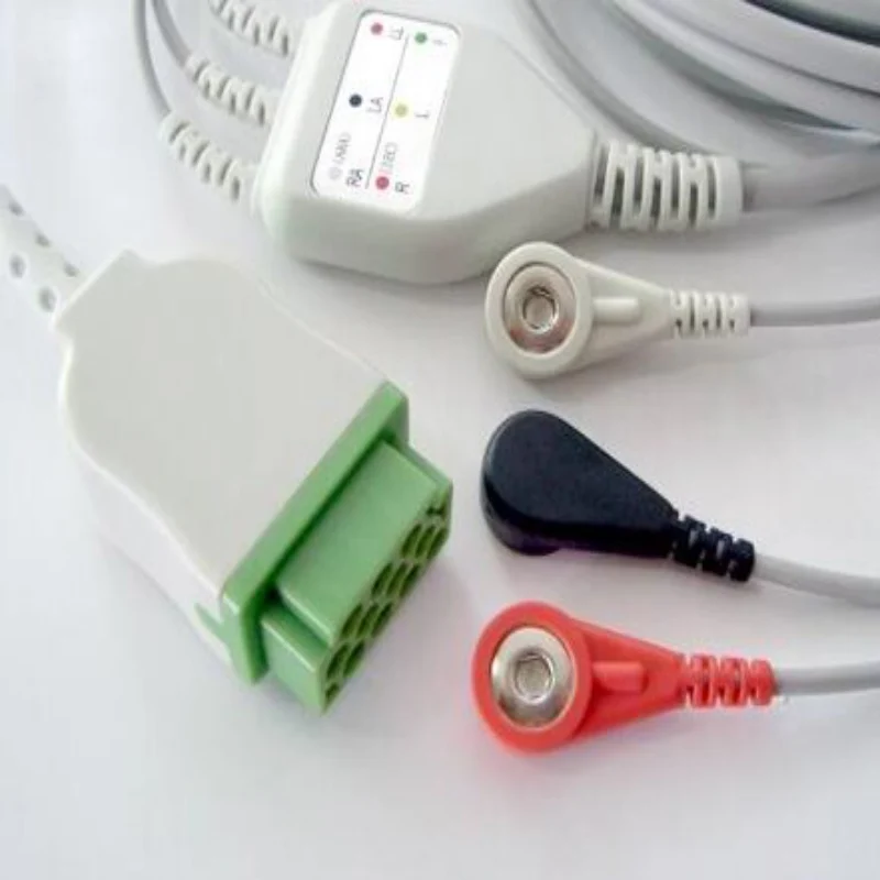Бесплатная доставка один кусок 3 свинца ECG/EKG кабель с Leadwire для GE Marquette Dash Pro4000 DASH PRO