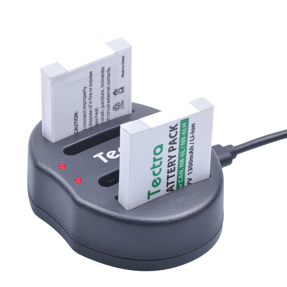 Зарядное устройство Tectra NB-6L NB6L USB для Canon PowerShot D10 D20 ELPH 500 HS S90 SD770 SD980 SD1200 SD4000 SX260 SX500 |