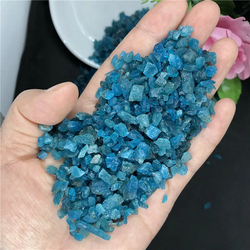 Синий apatite quartz crystal тонущий камень rieki исцеляющий натуральный и минералы для