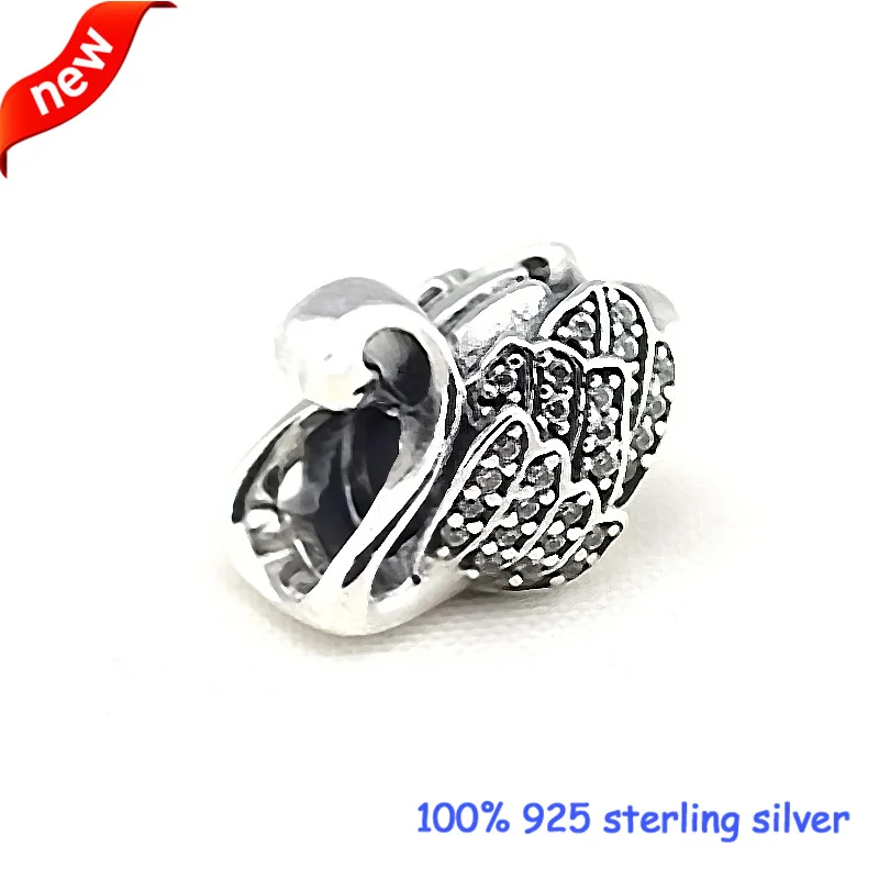 

Fits Pandora Bracelets Majestic Swan Silver Beads With CZ Original 100% 925 Sterling Silver Charms DIY Jewelry Wholesale 09269