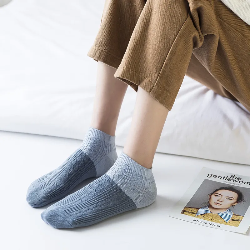 Новинка 2019 5 цветов модные женские носки двухцветные с переплетением Calcetines милые