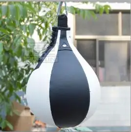 white -black Унисекс боксерская груша Форма PU скоростной мяч поворотный удар мешок пробивая упражнения скорость мяч скорость мешок удар фитнес тренировочный мяч - Цвет: white -black