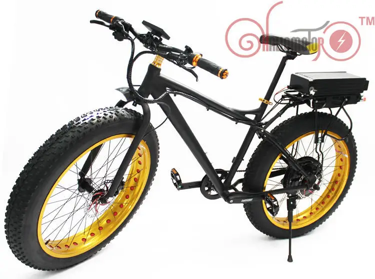 ConhisMotor мощный Fat Tire 48 V 1000 W 2" Зимний электровелосипед задняя часть электровелосипеда Перевозчик 48 V 20AH литиевая батарея многоцветное колесо - Цвет: Golden Rim