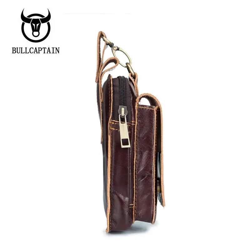 Мужские поясные сумки BULLCAPTAIN винтажные из натуральной кожи для путешествий