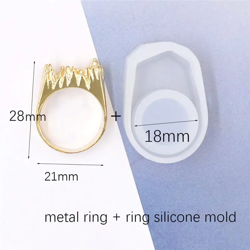 gold color 18mm set SNASAN силиконовая форма пик для ювелирных изделий Клифф Стиль Кольцо Плесень Смола силиконовая форма ручная работа, сделай сам, ремесло формы для эпоксидной смолы инструмент - Цвет: gold color 18mm set