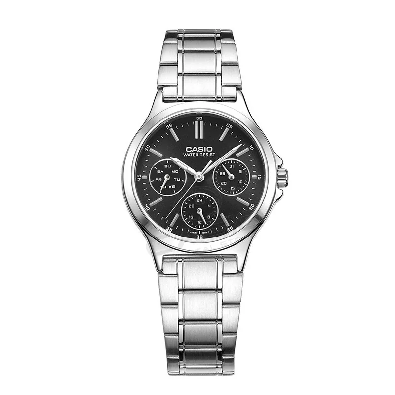 Casio бренд высокого качества кварцевые часы Нержавеющая сталь Наручные часы модные женские туфли часы женские наручные случайные часы LTP-V300L-4A - Цвет: LTP-V300D-1A
