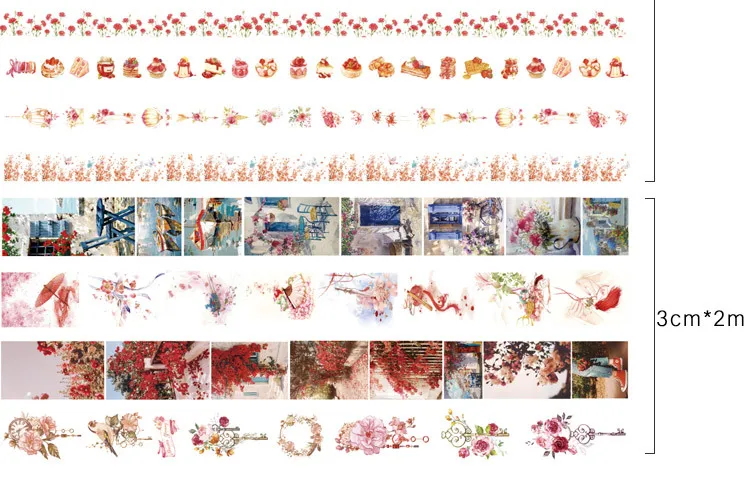 20 шт./кор. в стиле ретро с цветочным принтом рыбка животное лента Washi для художественного оформления ногтей, ручная работа Скрапбукинг изоляционная лента клейкая лента Этикетка Стикеры канцелярских принадлежностей