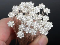 200pcs wedding bridal pearl flower crystal hair pins hair sticks hair clip hair accessory
