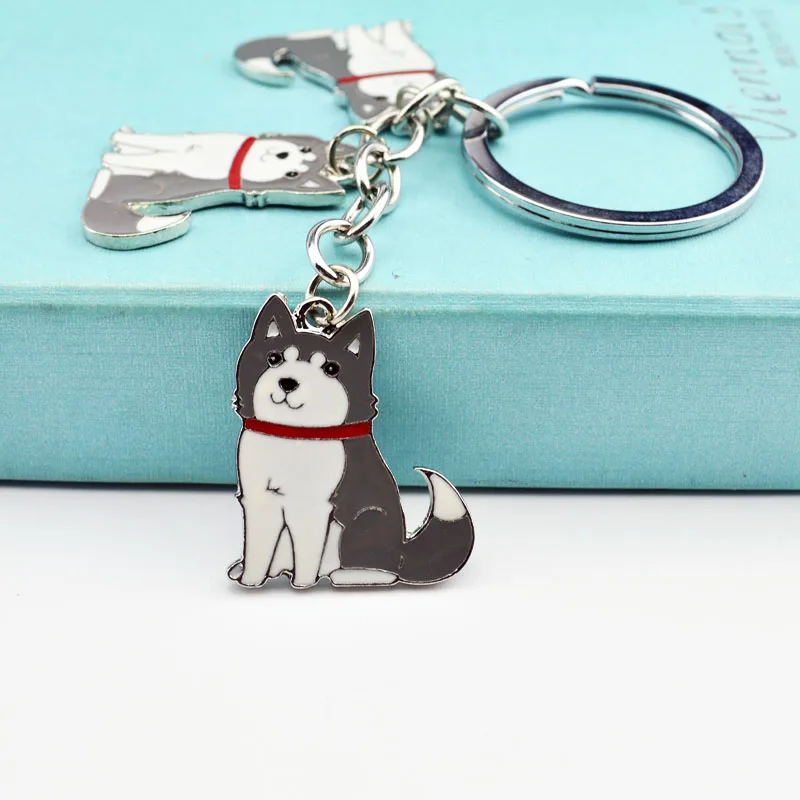 Брелок Alaskan Malamute Husky брелок с металлическим кольцом для щенков рождественский
