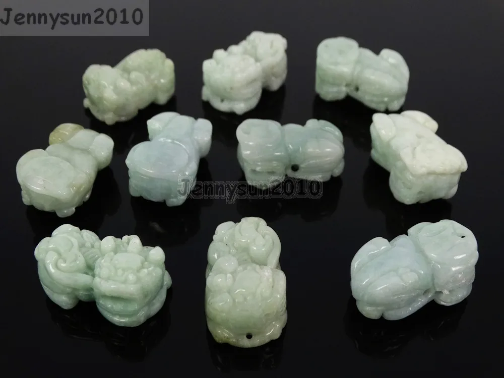 Lucky PiXiu Beast натуральный нефрит Ja de камни резной Шарм ожерелье из бисера 10 ⑤