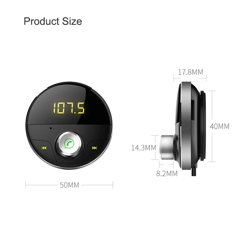 FDOMAIN Magnetic 3.5mm car AUX Bluetooth Adapter Audio Receiver Handsfree kit Lossless MP3 Player FM Transmitter | Автомобили и