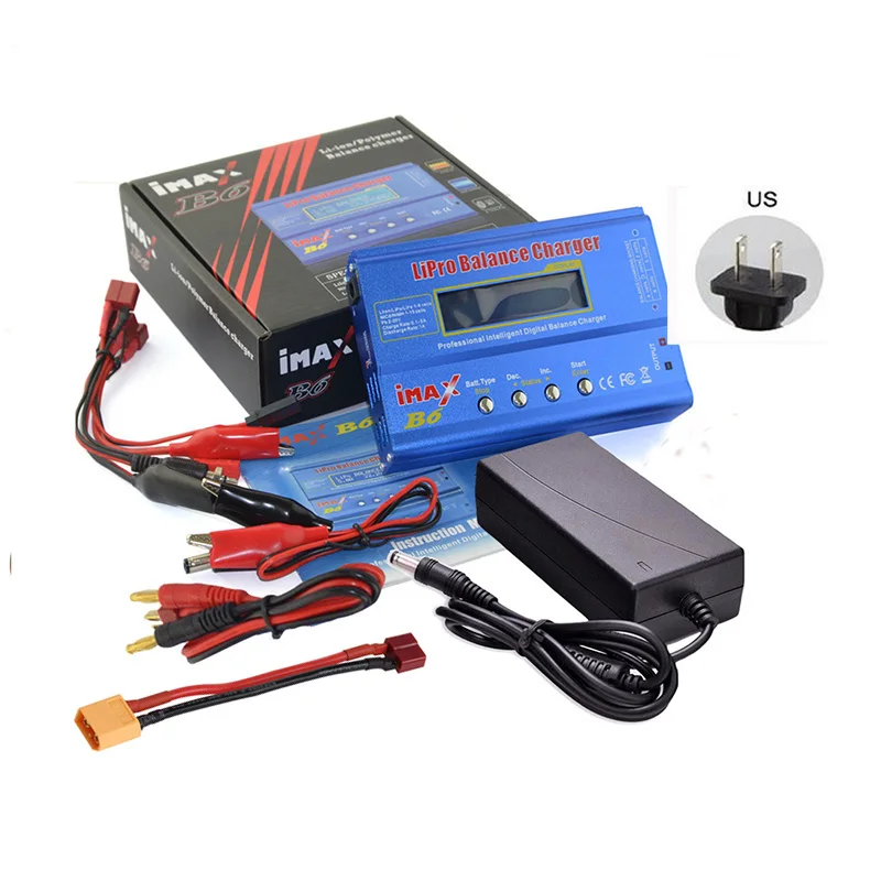 B6 with US adapter IMAX B6 80 Вт Дрон зарядное устройство s Multifunct 2 S-6 S Lipo Balance зарядное устройство Lipro Цифровое зарядное устройство для RC аккумулятор, литиионый аккумулятор - Цвет: B6 with US adapter