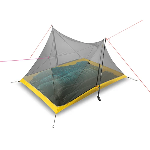 Inner Tent Сверхлегкий 4 человека 3 Сезона Палатка 20D двухсторонняя с силиконовым покрытием нейлон 1150 г Flysheet/дышащая сетка 730 г Внутренняя палатка - Цвет: Inner Tent