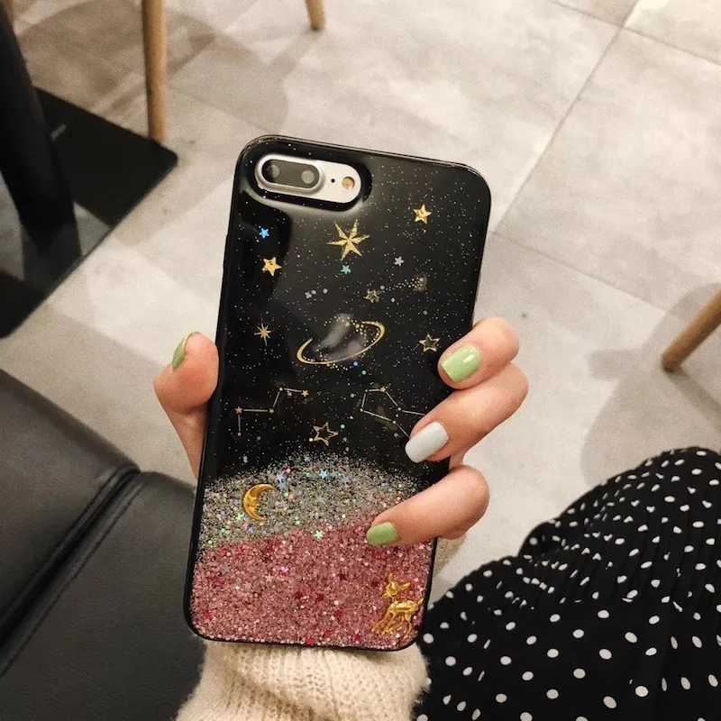 Роскошный мягкий чехол для iphone 6 6s 7 8 plus X в Корейском стиле с милым блестящим