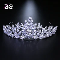 be 8 new arrivals flower design aaa cubic zircon wedding tiara and crown bridal princess queen tiaras bride diadema h116