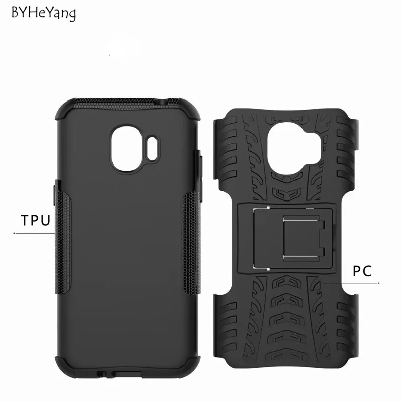 BYHeYang For Samsung Galaxy J2 Pro 2018 Case PC &amp TPU Hybrid Kickstand Back Cover Armor J250 |