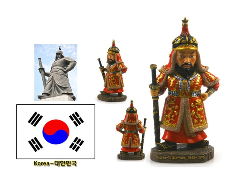 Южнокорейская армия Yi Sun sin креативные поделки из смолы статуя знаменитостей мира