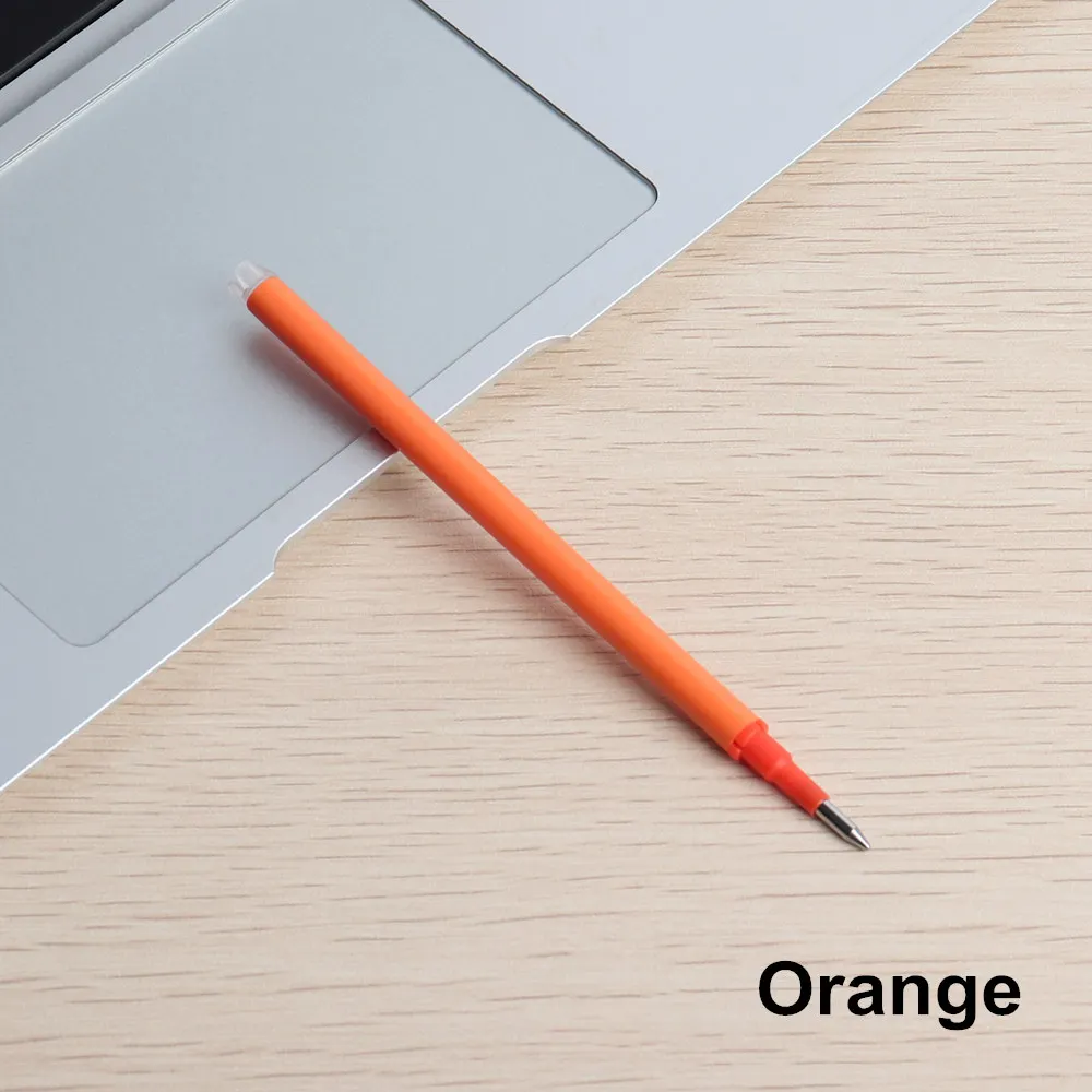 1PCS Refill Orange Гелевая ручка резиновая Горячая стираемая ручка импортные чернила контроль температуры стираемая ручка сине-черный пресс стирающиеся ручки для школы и офиса - Цвет: 1PCS Refill Orange