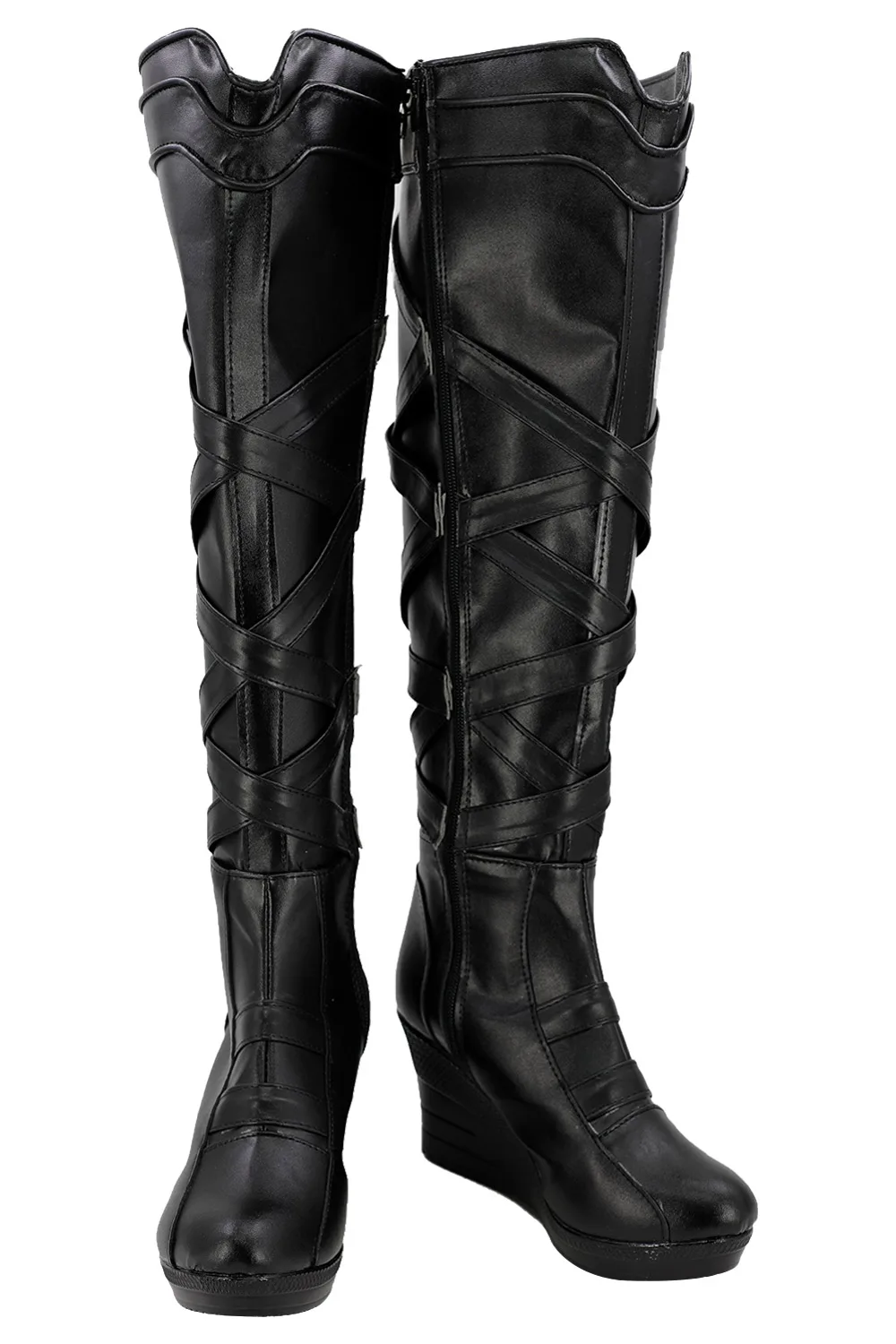 

Hot Movie Thor Ragnarok Valkyrie Boots Shoes Cosplay Halloween Props Thor 3 Cosplay Accessory Black Leather Boot Adult Women