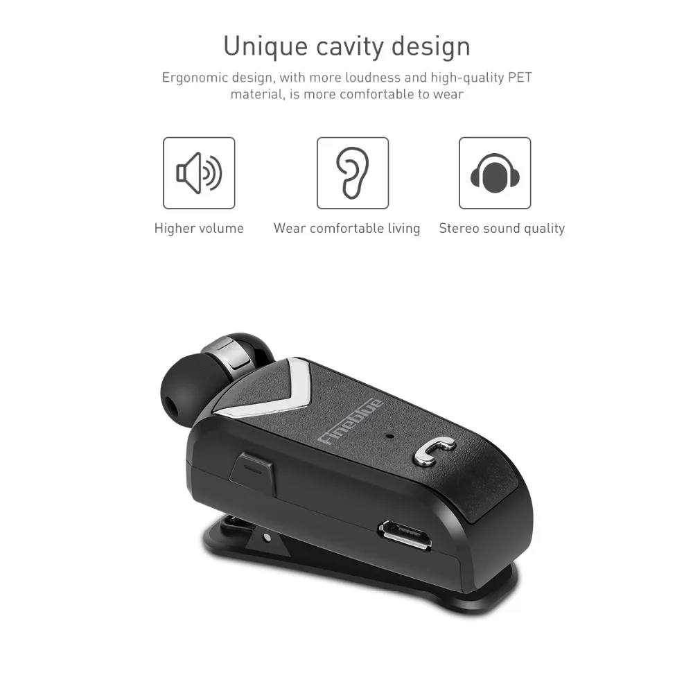 FineBlue F-V2 Bluetooth стерео гарнитура в деловом стиле выдвижной BT 4,0 голосовые подсказки беспроводные музыкальные наушники Xiaomi samsung
