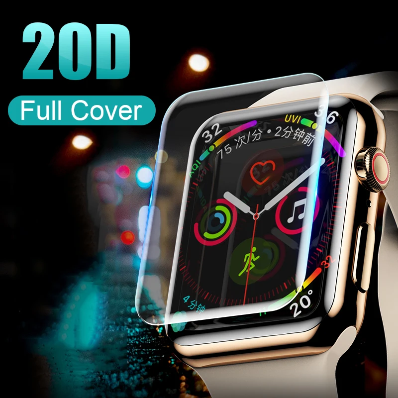 20D изогнутое полное покрытие Защитная стеклянная пленка для Apple Watch1 2 3 4 Защита