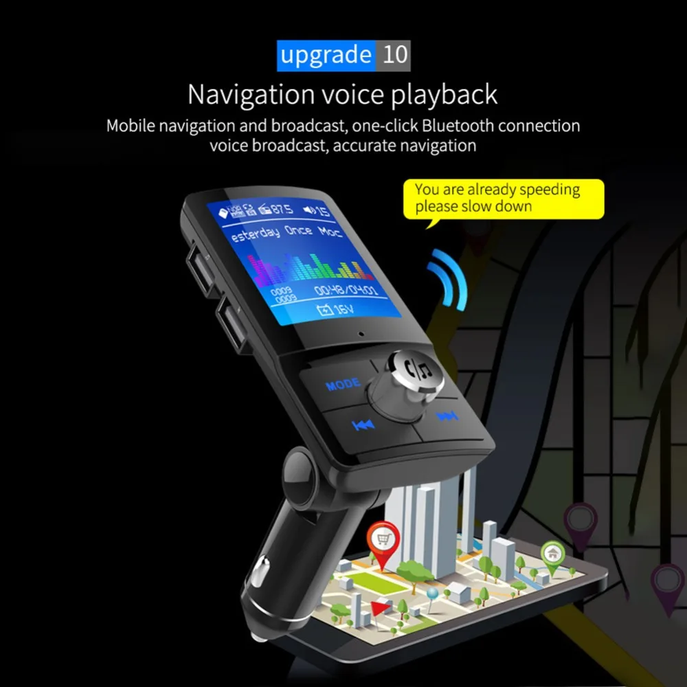 BC45 LCD Screen Display Car Bluetooth Player Wireless FM Transmitter Handsfree Car Kit MP3 Player Audio Dual USB Charger
