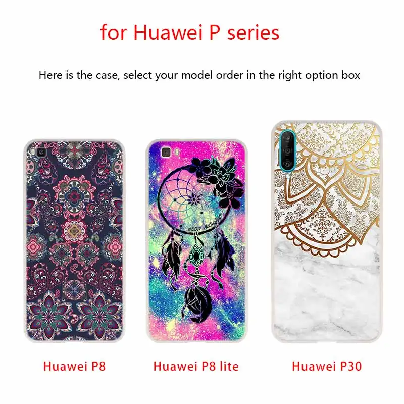 Мягкий чехол для Huawei P40 P30 P20 Pro P10 Lite e Plus P Samrt Z 2020 2019 с цветочным рисунком Мандала