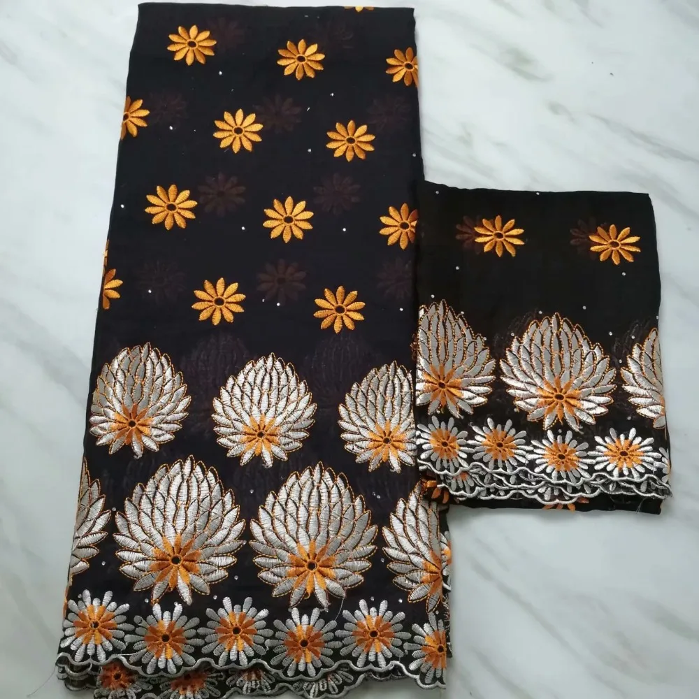 (5 + 2 ярдов/комплект) Африканская сухая кружевная ткань швейцарская вуаль кружево