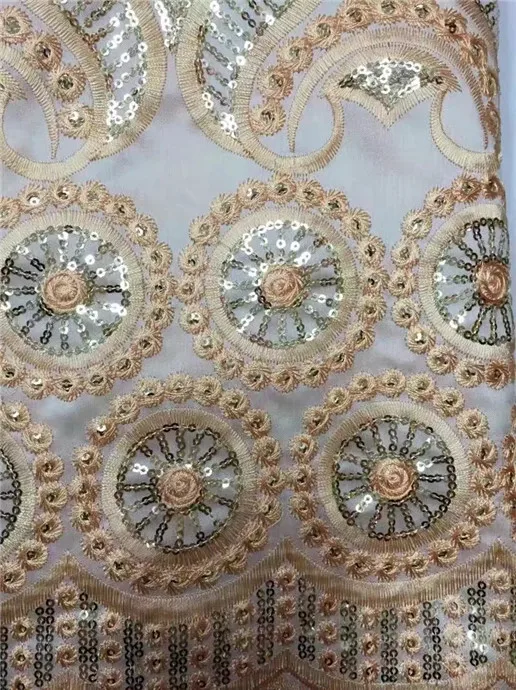 Белая африканская кружевная ткань 2017 с Черными Блестками/стандартная