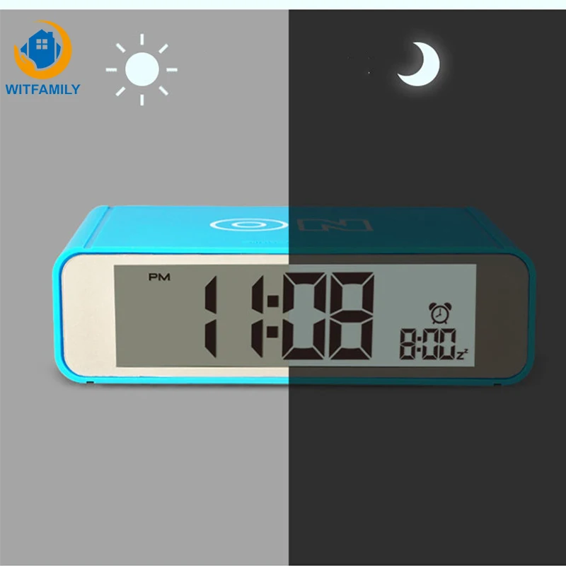 Smart LED Digital Alarm Clock Flip Watch Wake Up Bedside Clocks Radio with Touch Luminous Snooze Electronic Table | Дом и сад