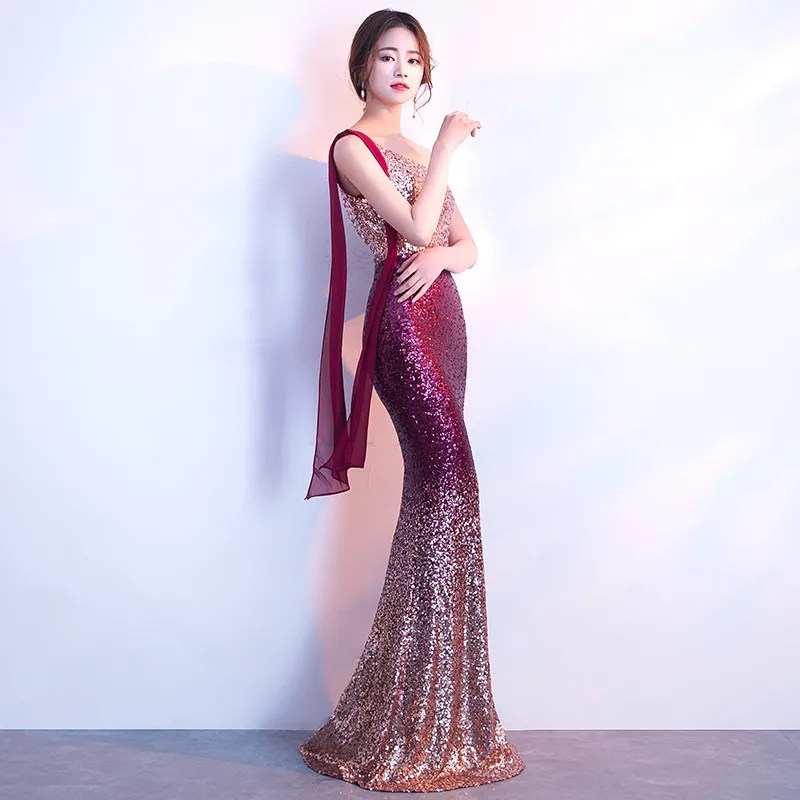 Robe De Soiree вечерние платья Русалочки 2020 Длинные с блестками на одно плечо Elie Saab Abiye