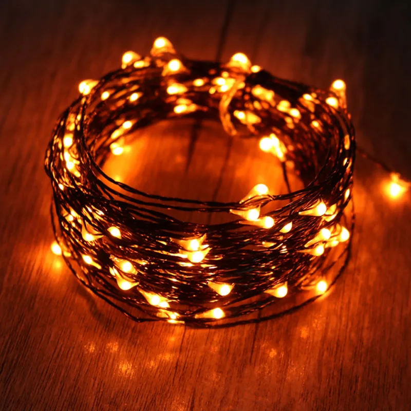 10*10 м 100LED гирлянда для Хэллоуина Черная Проволока Оранжевый Фиолетовый Цвет