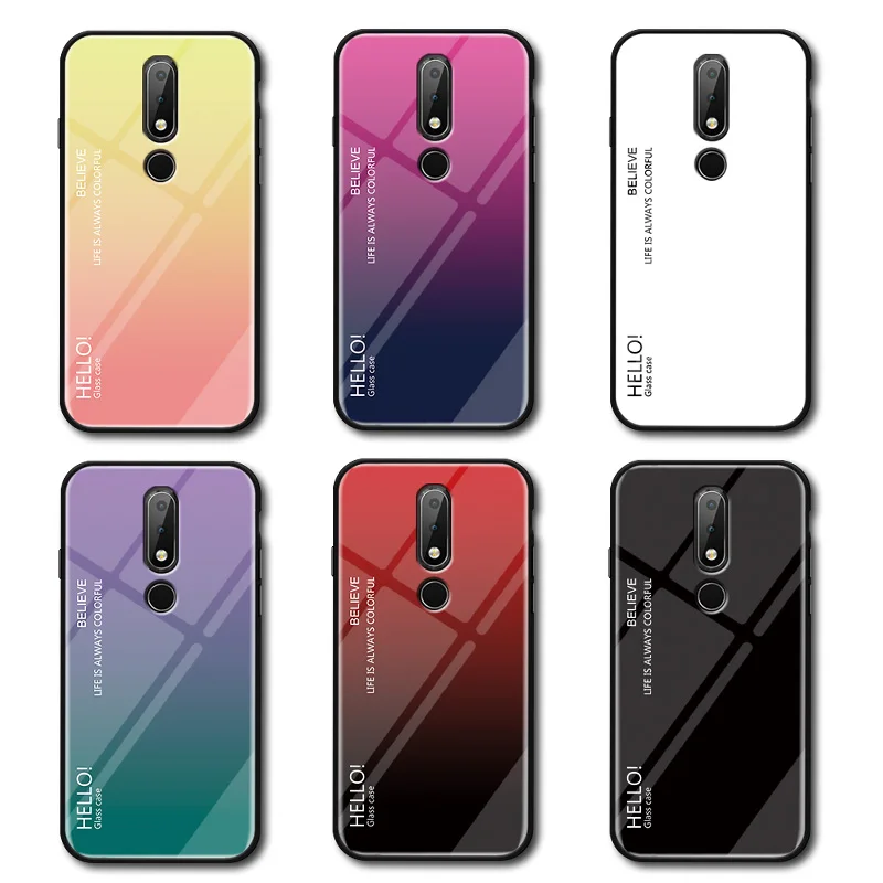 Для Nokia 4 2 чехол для из закаленного стекла роскошный градиент мягкая силиконовая