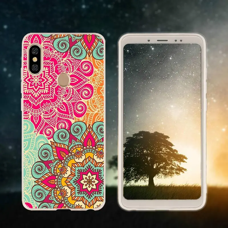 Silicone 10 Чехол для телефона для Xiaomi redmi Примечание 8 iPhone 7 6 plus 5 iPad Pro Чехол redmi 7 8 6pro 6a s2 5a 4a 4x y3 5plus 7A Винтаж Мандала с цветочным узором - Цвет: Silicone 10