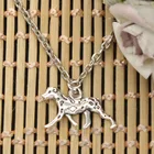 Новая мода собака далматинцы Подвески Круглый крест цепи Короткие Длинные мужские женские DIY Серебряный цвет ожерелье ювелирные изделия подарок