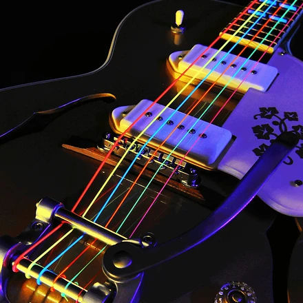 

DR K3 Hi-def Neon Multicolor Luminescent Electric Guitar Strings, Light 09-42 or Medium 10-46