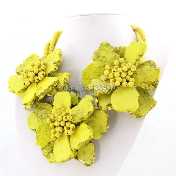 Модное желтое ожерелье в африканском стиле с бусинами для вечеринки подружки