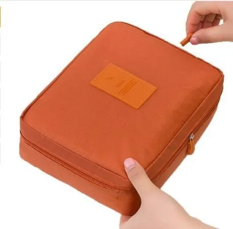orange Высокое качество, кисти для макияжа, сумка для женщин, водонепроницаемая косметичка, косметичка, органайзер для путешествий, для туалетных принадлежностей, набор для хранения, сумочка - Цвет: orange