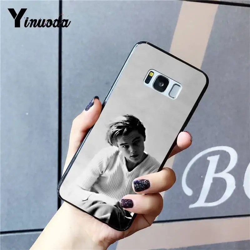 Yinuoda leo Young Leonardo DiCaprio being suave TPU Мягкий силиконовый черный чехол для телефона Samsung