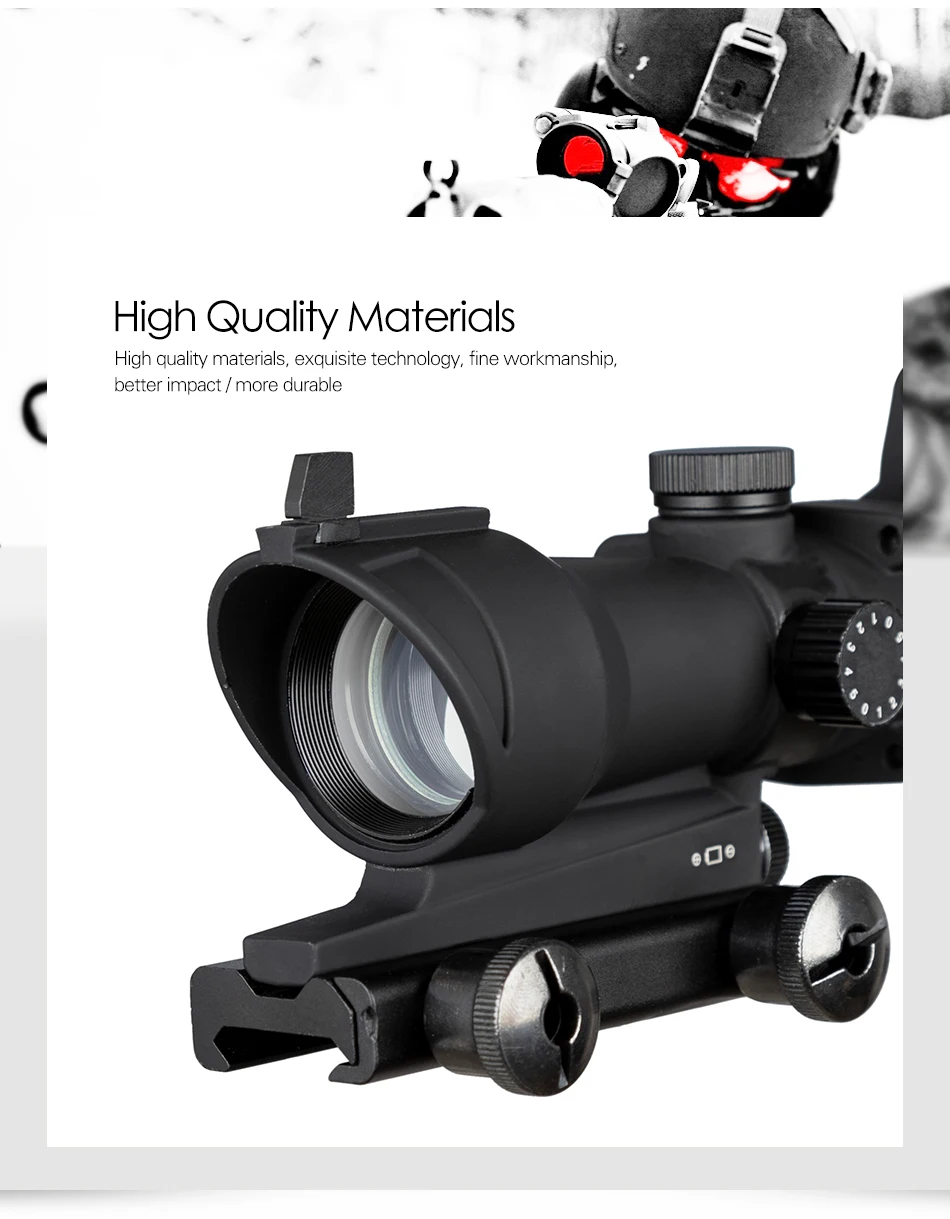 Trijicon ACOG 1X32 красный точечный прицел Оптический Прицел ACOG красный точечный прицел охотничьи прицелы с 20 мм Рельсом для страйкбола
