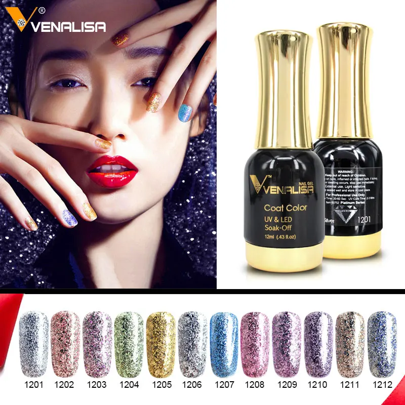 2018 Новые товары nail art diy Venalisa 12 мл чистый цвет Ужин Алмаз Сияющий Блеск Блестки