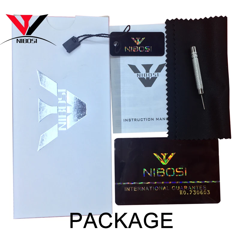 Женские тонкие часы NIBOSI роскошные от известного бренда женские из нержавеющей