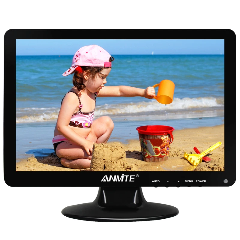 Anmite 12 дюймовый IPS Led ТВ монитор ПК с байонетным коаксиальным разъемом HDMI VGA Дисплей
