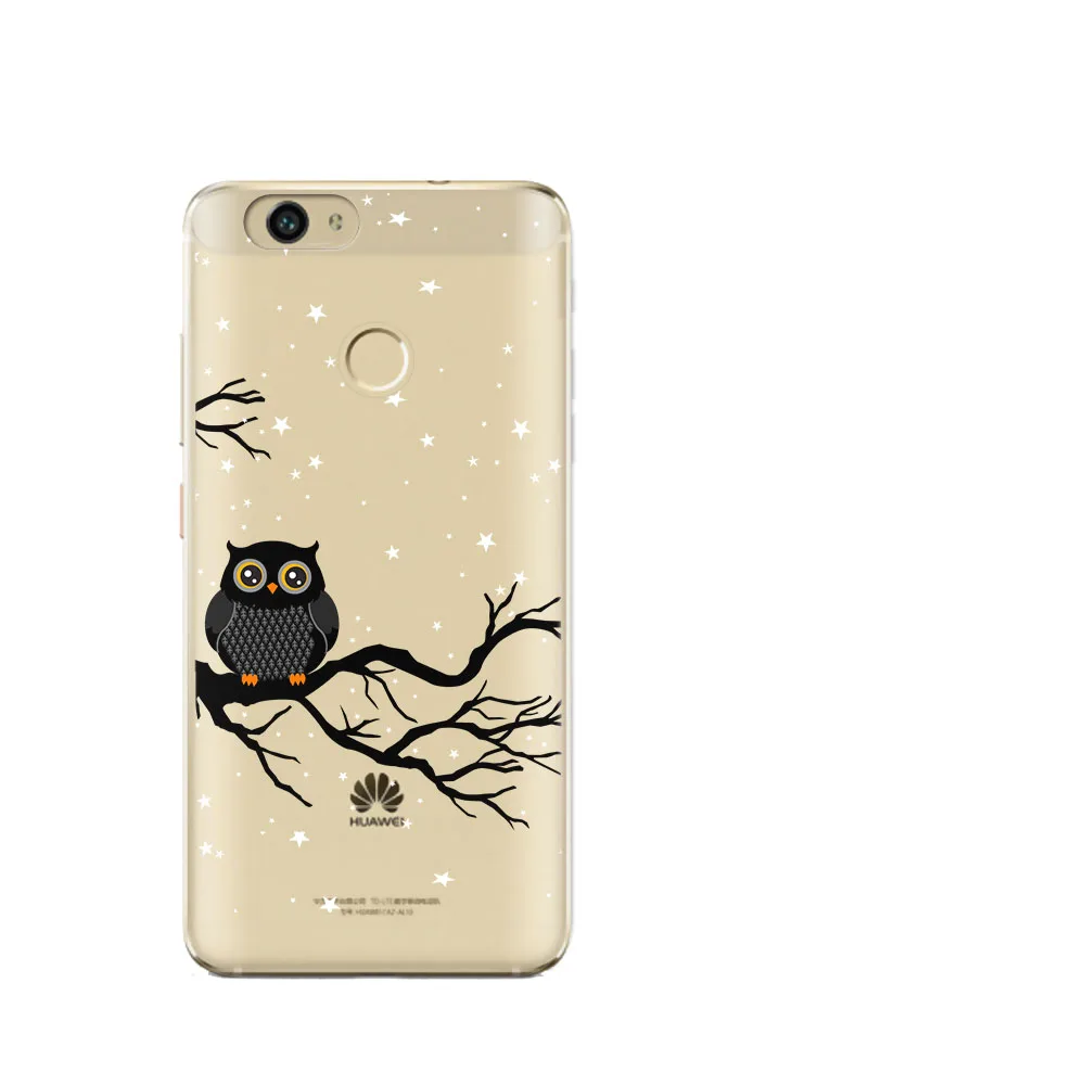 Owl Phone Case For Huawei Y5 2017 Y6 II Y7 Nova 2 P10 Plus P8 P9 Honor 9 6A Mate 10 lite animal picture TPU silicone soft shell |
