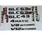 3D Матовый Черный багажный знак, эмблема, эмблема, бейджи, стикер для Mercedes Benz GLC43 GLC63 GLC63s V8 V12 BITURBO AMG 4matic