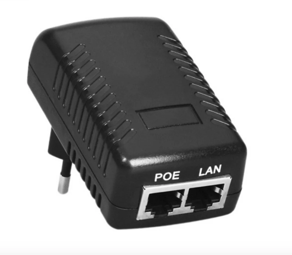 Видеонаблюдения безопасности 48 В 0.5a 24 Вт POE дюбеля Инжектор PoE Ethernet-адаптер IP