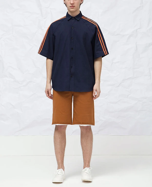 2018 Весенняя Новинка Мужчины Лучшие рубашки oversize негабаритных полосой Сращивание