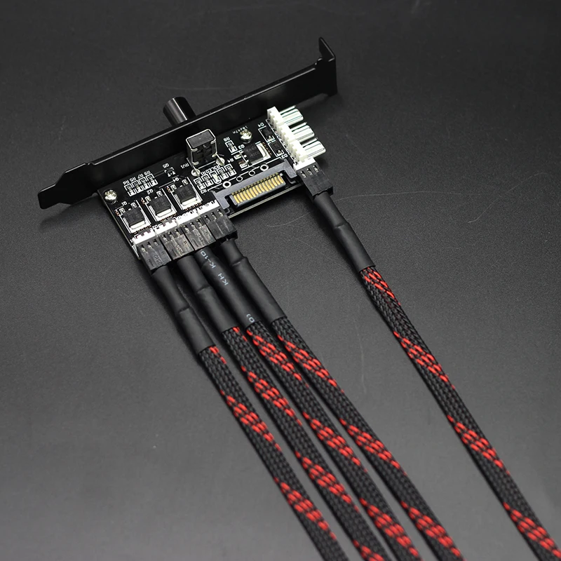 1 шт. новый черный рукав 4pin IDE Molex к 4 портовому 3Pin/4Pin охлаждающий вентилятор кабель
