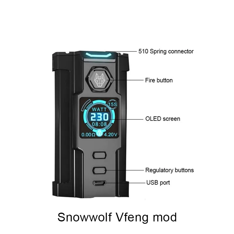 

Vfeng MOD Original 230w New box MOD no 18650 battery electronic cigarette VS Sigelei Kaos 230w box MOD